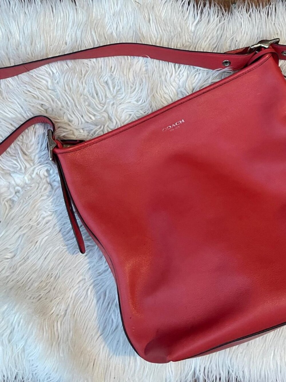 COACH Legacy Mini Duffle Crossbody Red Leather Purse Tassels Shoulder Bag - Picture 8 of 10